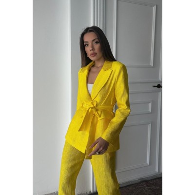 Neon Beli Kuşaklı Ceket Ve Pantolon Parlak Takım Neon Beli Kuşaklı Ceket Ve Pantolon Parlak Takım