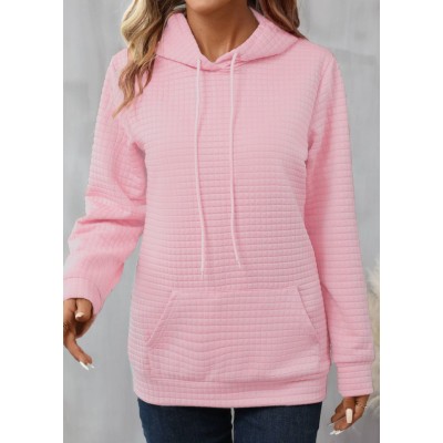 Kadın Uzun Kollu Kapşonlu Bağcıklı Cepli Capitone Sweatshirt Kadın Uzun Kollu Kapşonlu Bağcıklı Cepli Capitone Sweatshirt