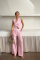 GOFRE ÇİZGİLİ YELEK - PANTOLON TAKIM - Pembe GOFRE ÇİZGİLİ YELEK - PANTOLON TAKIM - Pembe