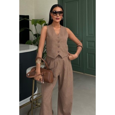 Yelek Ve Pantolon Çizgili Double Takım 10017 Yelek Ve Pantolon Çizgili Double Takım 10017