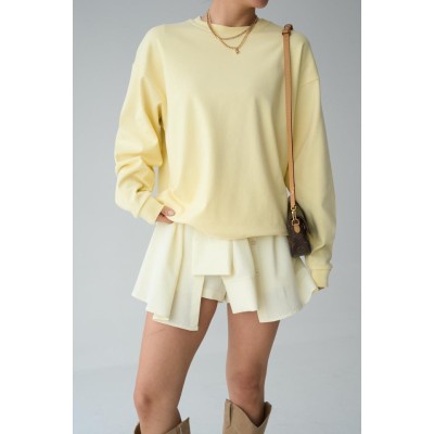 Düz SweatShirt - Açık Sarı Düz SweatShirt - Açık Sarı
