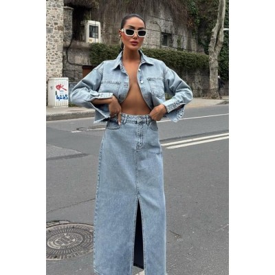 Veronika Yırtmaçlı Denim Takım 9913 Veronika Yırtmaçlı Denim Takım 9913