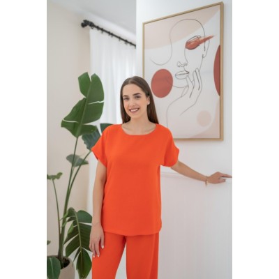 Oranj T-Shirt Ve Pantolon Takım Oranj T-Shirt Ve Pantolon Takım