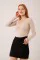 Geniş Yaka Krem Basic Body Bluz Geniş Yaka Krem Basic Body Bluz