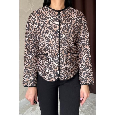 Leopar Leopar Desenli Kapitone Ceket Leopar Leopar Desenli Kapitone Ceket