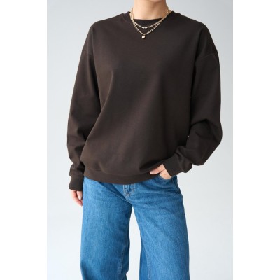 Düz SweatShirt - KAHVE Düz SweatShirt - KAHVE