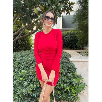 Kadın Uzun Kollu Bisiklet Yaka Bel Kemer Detay Ithal Krep Elbise Kadın Uzun Kollu Bisiklet Yaka Bel Kemer Detay Ithal Krep Elbise