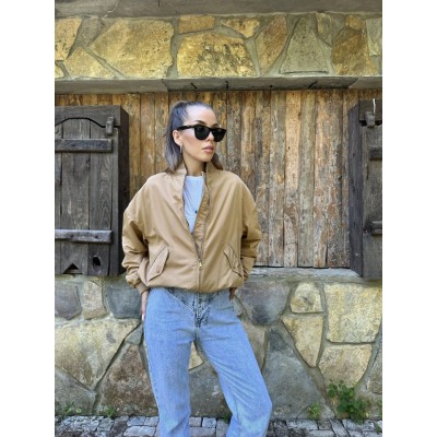 Camel Parçalı Bomber Ceket Camel Parçalı Bomber Ceket