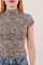 Leopar Desen Kısa Kollu Basic T-Shirt Leopar Desen Kısa Kollu Basic T-Shirt