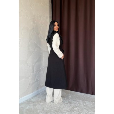 Siyah Kolsuz Kaşe Kaban Siyah Kolsuz Kaşe Kaban