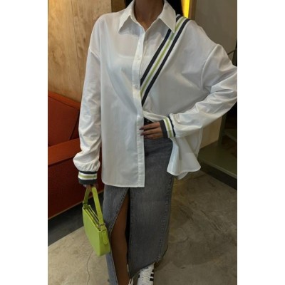 Bant Detaylı Oversize Poplin Gömlek 3436 Bant Detaylı Oversize Poplin Gömlek 3436
