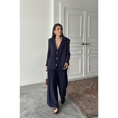 Lacivert Oversize Müslin Takım Lacivert Oversize Müslin Takım