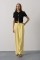 Pileli Bağcıklı Oversize Pantolon - Sarı Pileli Bağcıklı Oversize Pantolon - Sarı