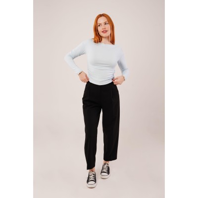 Yaka Detay Uzun Kollu Basic Bebe Mavisi Bluz Yaka Detay Uzun Kollu Basic Bebe Mavisi Bluz