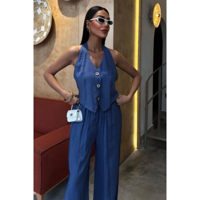 Halter Yaka Yelekli Modal Takım 10144 Halter Yaka Yelekli Modal Takım 10144