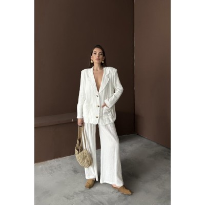 Beyaz Oversize Müslin Takım Beyaz Oversize Müslin Takım