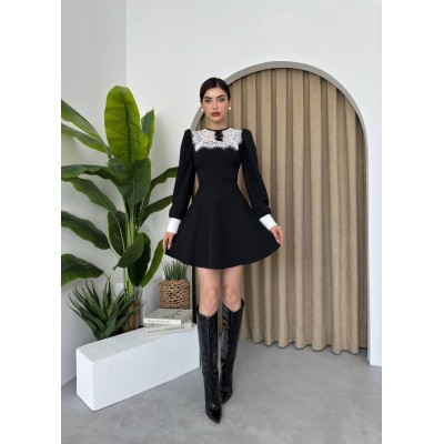 Parma Uzun Kollu Mini Boy Elbise Parma Uzun Kollu Mini Boy Elbise