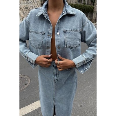 Veronika Yırtmaçlı Denim Takım 9913 Veronika Yırtmaçlı Denim Takım 9913