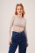 Ters Dikişli Basic Krem Body Bluz Ters Dikişli Basic Krem Body Bluz