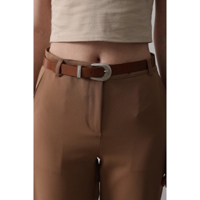 Kemerli Havuç Pantolon - Taba Kemerli Havuç Pantolon - Taba