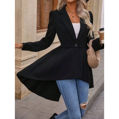 Kadın Uzun Kollu Yakalı önden Düğmeli Uzun Atlas Blazer Ceket Kadın Uzun Kollu Yakalı önden Düğmeli Uzun Atlas Blazer Ceket