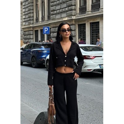 Nancy Kruveze Yaka Crop Takım 9954 - 25 Nancy Kruveze Yaka Crop Takım 9954 - 25