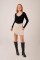 Geniş Yaka Siyah Basic Body Bluz Geniş Yaka Siyah Basic Body Bluz