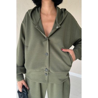 Haki Beli Lastikli Ceket Ve Pantolon Takım Haki Beli Lastikli Ceket Ve Pantolon Takım