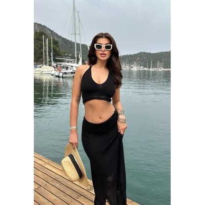 Luna Boyundan Bağlamalı Crop Takım 9868 Luna Boyundan Bağlamalı Crop Takım 9868
