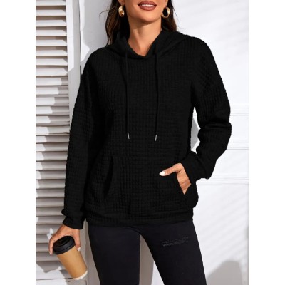 Kadın Uzun Kollu Kapşonlu Bağcıklı Cepli Capitone Sweatshirt Kadın Uzun Kollu Kapşonlu Bağcıklı Cepli Capitone Sweatshirt