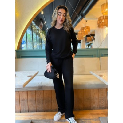 Kadın Uzun Kollu Bisiklet Yaka Viskon Iki Iplik Bluz Ve Pantolon Ikili Takım Kadın Uzun Kollu Bisiklet Yaka Viskon Iki Iplik Bluz Ve Pantolon Ikili Takım