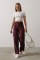 Kemerli Cargo Pantolon - Bordo Kemerli Cargo Pantolon - Bordo