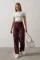 Kemerli Cargo Pantolon - Bordo Kemerli Cargo Pantolon - Bordo
