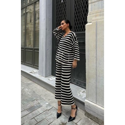 Candy Çizgili Straight Fit Pantolon Takım 9705-015 Candy Çizgili Straight Fit Pantolon Takım 9705-015