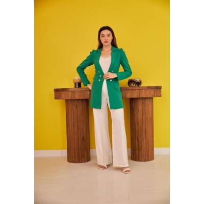 Yeşil Blazer Düğmeli Ceket Yeşil Blazer Düğmeli Ceket