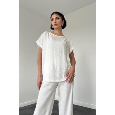 Beyaz T-Shirt Ve Pantolon Takım Beyaz T-Shirt Ve Pantolon Takım