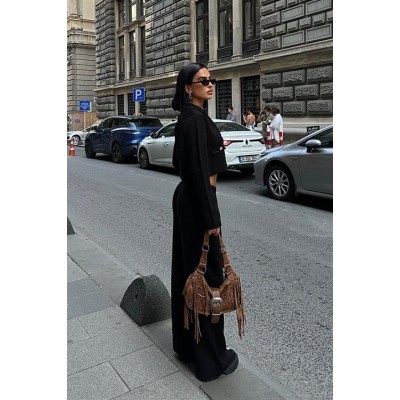 Nancy Kruveze Yaka Crop Takım 9954 - 25 Nancy Kruveze Yaka Crop Takım 9954 - 25