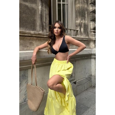Audrey Fıfrlı Yırtmaç Detay Etek 4037 Audrey Fıfrlı Yırtmaç Detay Etek 4037