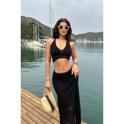 Luna Boyundan Bağlamalı Crop Takım 9868 Luna Boyundan Bağlamalı Crop Takım 9868