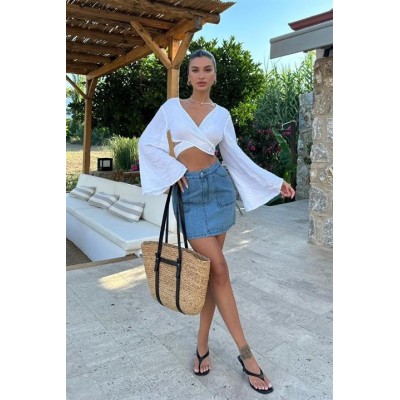 Cecile Denim Mini Etek 4015-17 Cecile Denim Mini Etek 4015-17