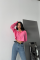 CROP GÖMLEK BEYAZ YAKA VE ETİKET DETAYLI - Pembe CROP GÖMLEK BEYAZ YAKA VE ETİKET DETAYLI - Pembe