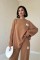 Camel Klasik Fitilli Kazak Ve Pantolon Takım Camel Klasik Fitilli Kazak Ve Pantolon Takım