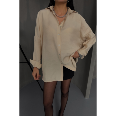 BOYFRİEND GÖMLEK MODAL KUMAŞ OVERSİZE - Bej BOYFRİEND GÖMLEK MODAL KUMAŞ OVERSİZE - Bej