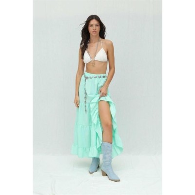Audrey Fıfrlı Yırtmaç Detay Etek 4037 Audrey Fıfrlı Yırtmaç Detay Etek 4037
