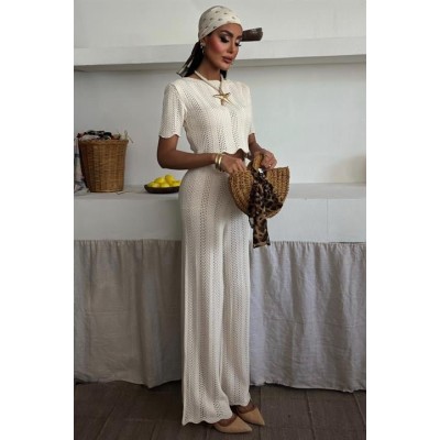 Triko Bluz Pantolon İkili Takım 10084-025 Triko Bluz Pantolon İkili Takım 10084-025