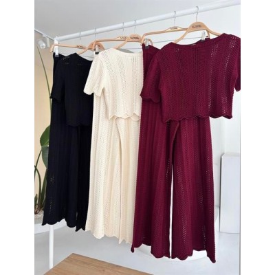 Triko Bluz Pantolon İkili Takım 10084-025 Triko Bluz Pantolon İkili Takım 10084-025