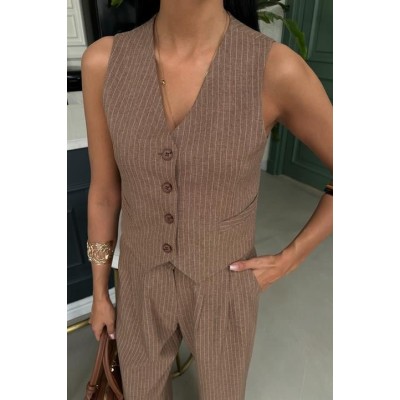Yelek Ve Pantolon Çizgili Double Takım 10017 Yelek Ve Pantolon Çizgili Double Takım 10017