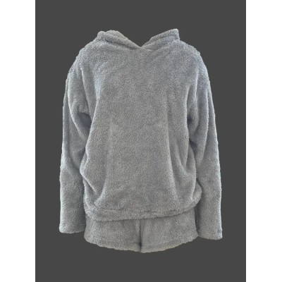 Kadın Uzun Kollu Meow Kedi Nakışlı Kapşonlu Peluş Sweat Ve Short Ikili Takım Kadın Uzun Kollu Meow Kedi Nakışlı Kapşonlu Peluş Sweat Ve Short Ikili Takım