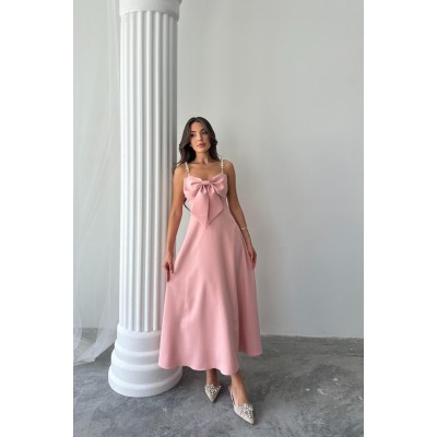 Pembe İnci Askı Detaylı Elbise Pembe İnci Askı Detaylı Elbise