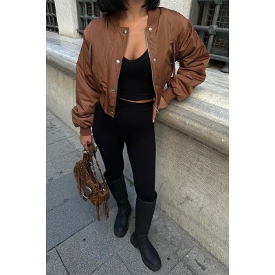 Miecka Crop Bomber Ceket 7022-8 Miecka Crop Bomber Ceket 7022-8